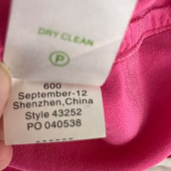 Lilly Pulitzer Boston Top Blouse Orchard Pink 100% Silk Size X-Small‎ - Picture 9 of 9